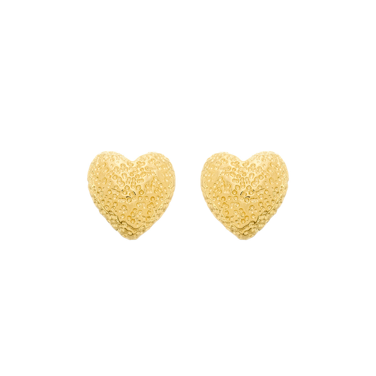 Brinco Dourado de Coração Irregular