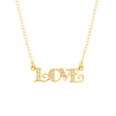 Colar Dourado Love com Zircônia