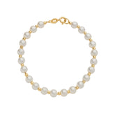 Pulseira Dourada de Pérolas e Bolinhas