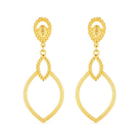 Brinco Dourado Luxo Gota de Gala
