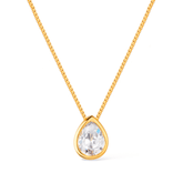 Colar Dourado de Gota em Zircônia