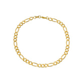 Pulseira Dourada Masculina Elo 3 por 1 - 5mm